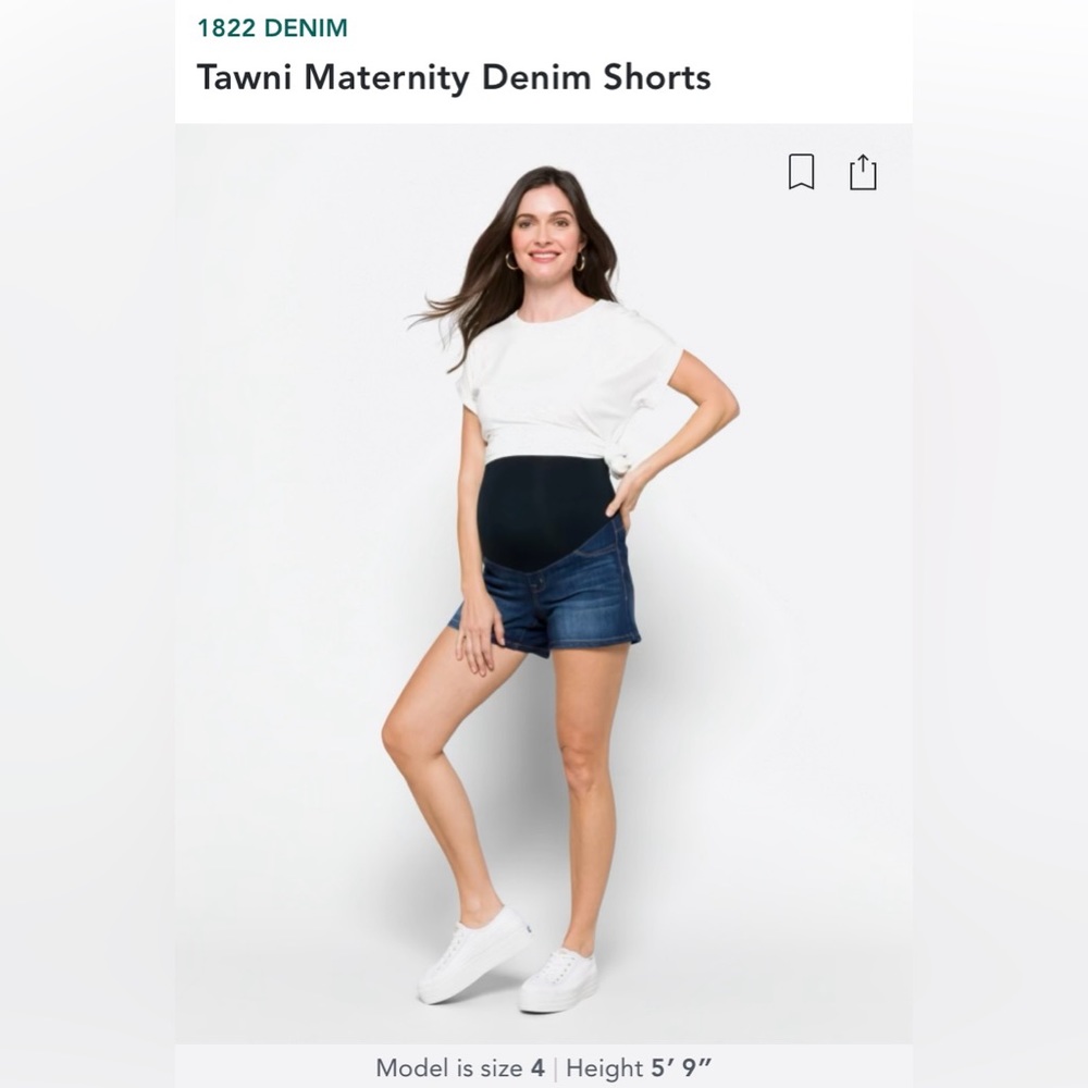 1822 DENIM Tawni Maternity Denim Shorts | 10 - 4” | Blue
